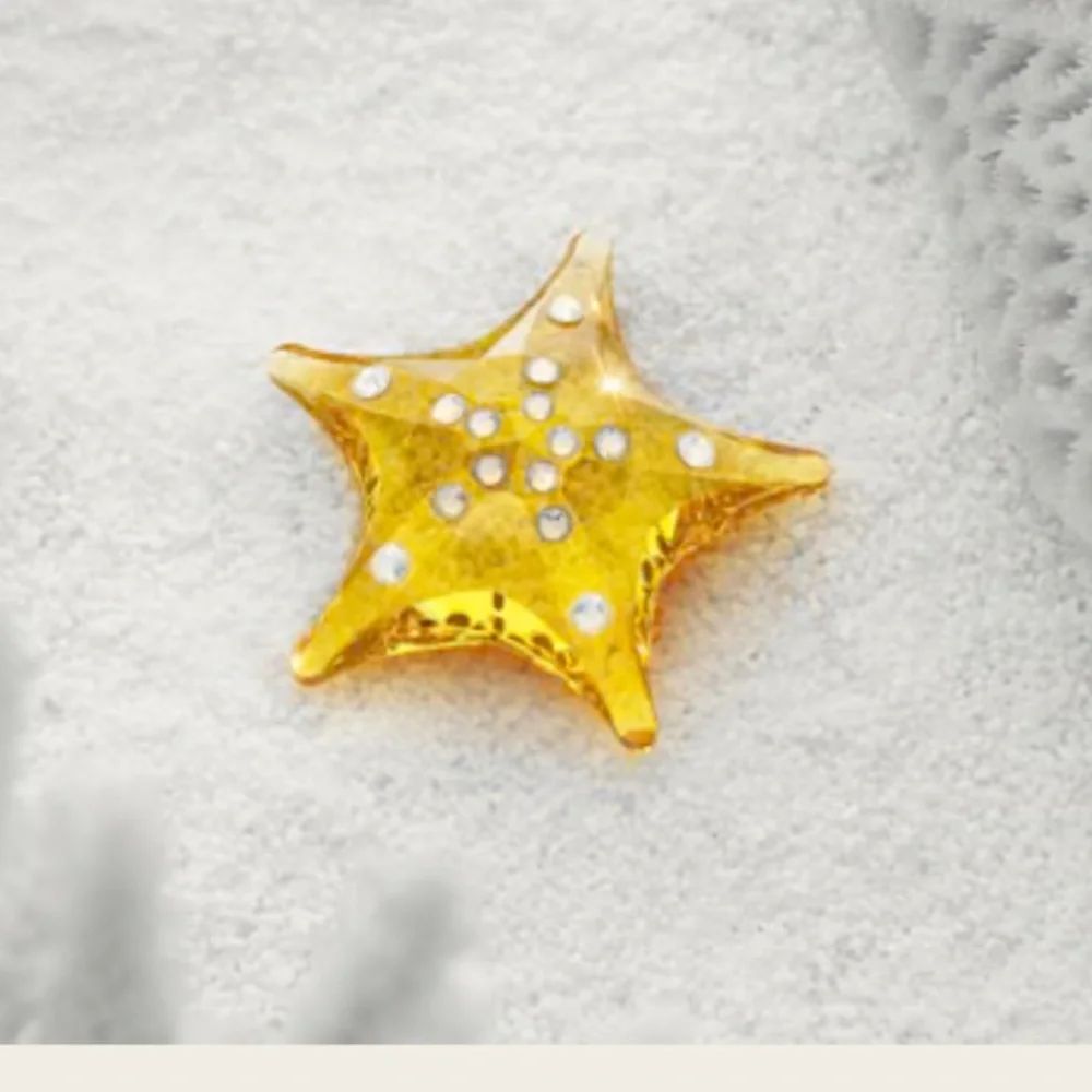 💛Swarovski Gold Starfish Accent with Blue Crystals💛 - Picture 2 of 4